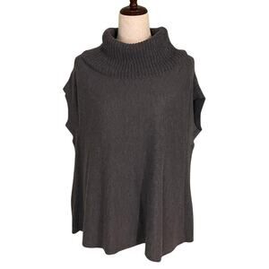 Athleta Cowl Neck Sweater Kennewick Cap Sleeve Merino Blend Women's sz S Gray